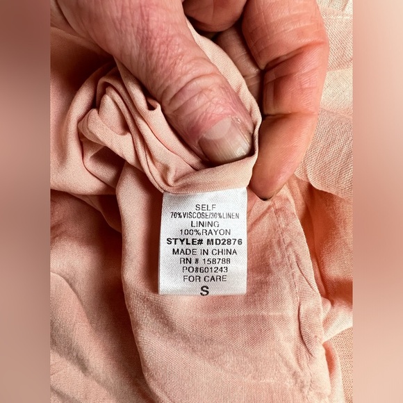 MABLE Soft pink LONDYN balloon sleeve‎ open back skater mini dress size S - Picture 12 of 16